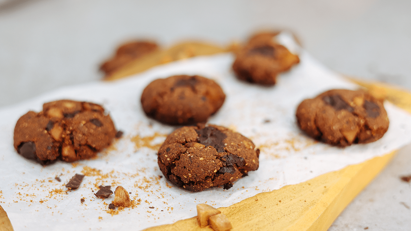 Cookies com Cubinhos de Coco